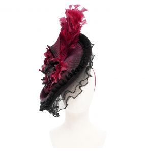 Chapeau 'Ascot' Noir et Rose