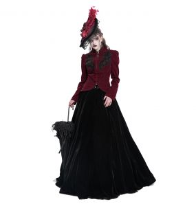 Veste 'Esmerée' en Velours Bordeaux