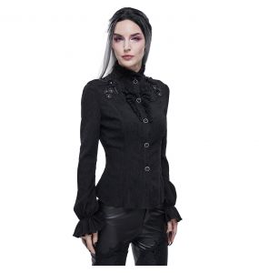 Sexy Black 'Radegonda' Long Sleeves Blouse