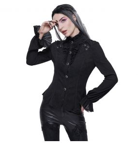 Sexy Black 'Radegonda' Long Sleeves Blouse