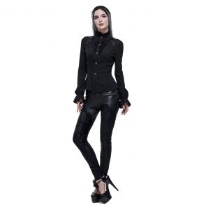 Sexy Black 'Radegonda' Long Sleeves Blouse