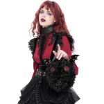Sac Rond 'Cheshire' en Peluche Noire
