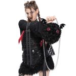 Sac Rond 'Cheshire' en Peluche Noire