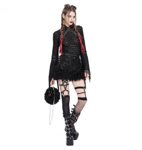 Black Plush 'Cheshire' Round Bag