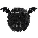 Black Plush 'Cheshire' Round Bag