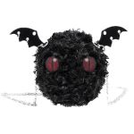 Black Plush 'Cheshire' Round Bag