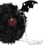 Black Plush 'Cheshire' Round Bag