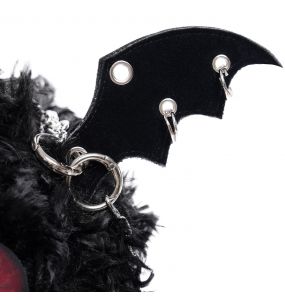 Black Plush 'Cheshire' Round Bag
