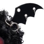 Black Plush 'Cheshire' Round Bag