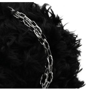 Black Plush 'Cheshire' Round Bag