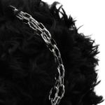 Black Plush 'Cheshire' Round Bag