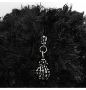 Black Plush 'Cheshire' Round Bag