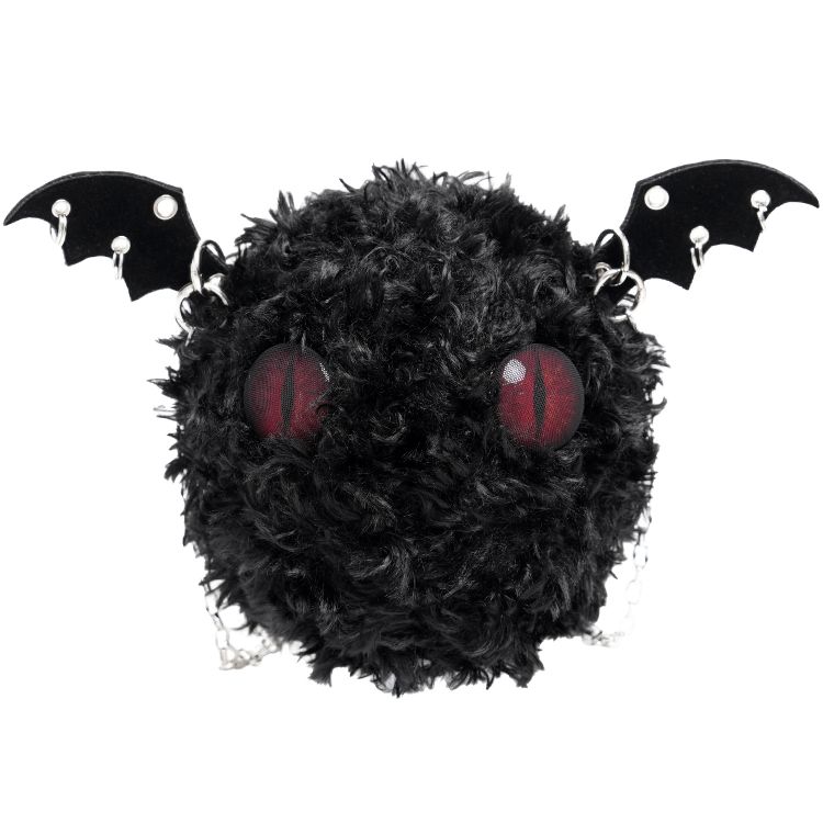 Sac Rond 'Cheshire' en Peluche Noire