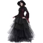 Burgundy and Black Lace 'Malasintha' Long Sleeves Top