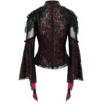 Burgundy and Black Lace 'Malasintha' Long Sleeves Top