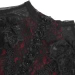 Burgundy and Black Lace 'Malasintha' Long Sleeves Top