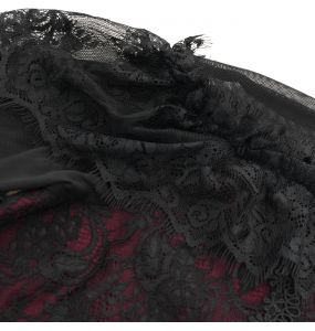 Burgundy and Black Lace 'Malasintha' Long Sleeves Top