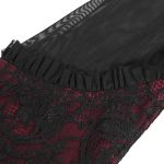 Burgundy and Black Lace 'Malasintha' Long Sleeves Top