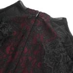 Burgundy and Black Lace 'Malasintha' Long Sleeves Top