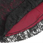 Burgundy and Black Lace 'Malasintha' Long Sleeves Top