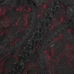 Burgundy and Black Lace 'Malasintha' Long Sleeves Top
