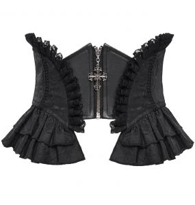 Black Jacquart 'Amalfriede' Corset Belt