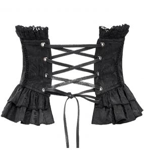 Black Jacquart 'Amalfriede' Corset Belt