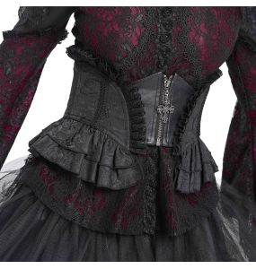 Black Jacquart 'Amalfriede' Corset Belt