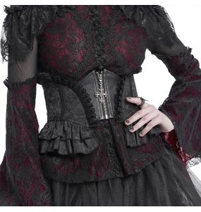 Ceinture Corset 'Amalfriede' en Jacquart Noir