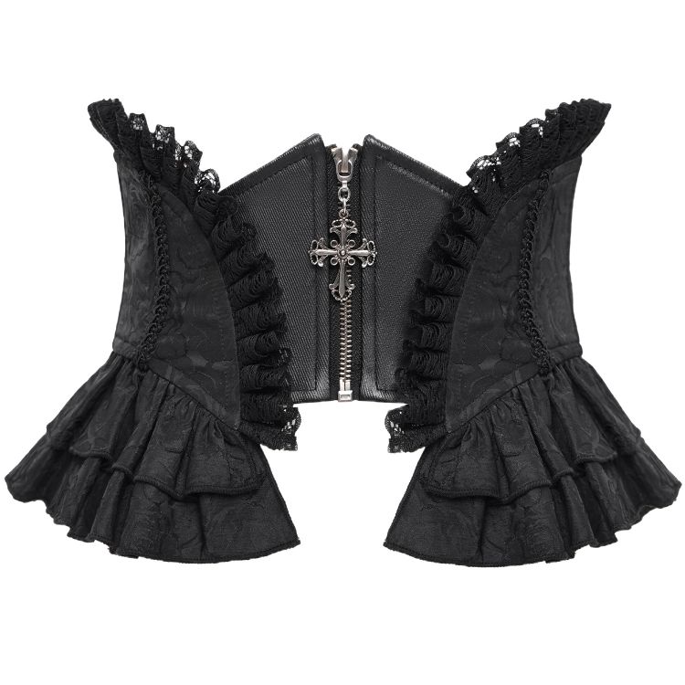 Black Jacquart 'Amalfriede' Corset Belt