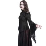 Haut Manches Longues 'Malasintha' en Dentelle Noire