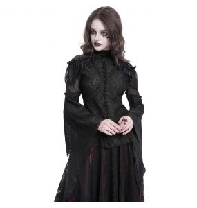 Haut Manches Longues 'Malasintha' en Dentelle Noire