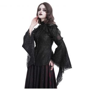 Black Lace 'Malasintha' Long Sleeves Top