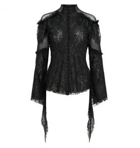 Black Lace 'Malasintha' Long Sleeves Top