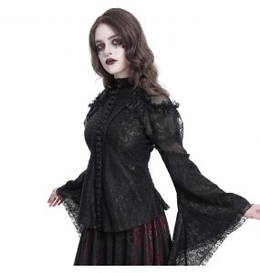 Black Lace 'Malasintha' Long Sleeves Top