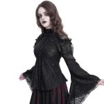Haut Manches Longues 'Malasintha' en Dentelle Noire