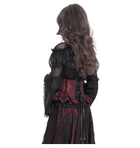 Black and Burgundy Jacquart 'Amalfriede' Corset Belt