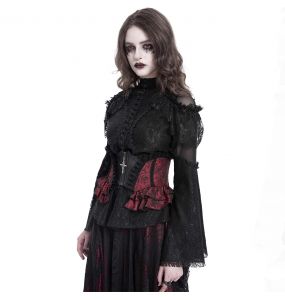 Black and Burgundy Jacquart 'Amalfriede' Corset Belt