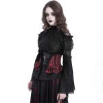 Black and Burgundy Jacquart 'Amalfriede' Corset Belt