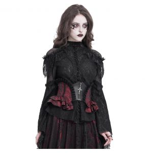 Black and Burgundy Jacquart 'Amalfriede' Corset Belt