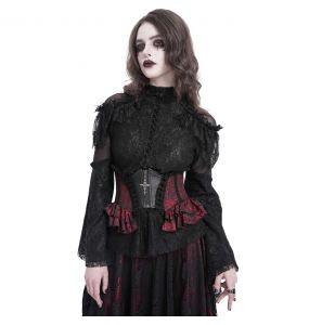Black and Burgundy Jacquart 'Amalfriede' Corset Belt