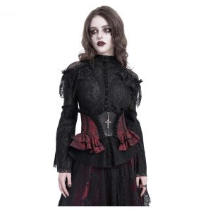 Black and Burgundy Jacquart 'Amalfriede' Corset Belt