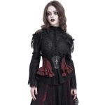 Black and Burgundy Jacquart 'Amalfriede' Corset Belt
