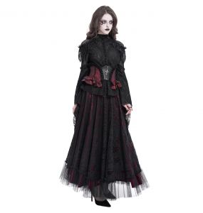 Black and Burgundy Jacquart 'Amalfriede' Corset Belt