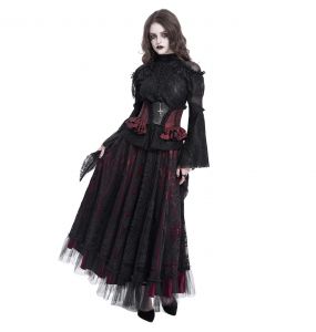 Black and Burgundy Jacquart 'Amalfriede' Corset Belt