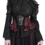 Black and Burgundy Jacquart 'Amalfriede' Corset Belt