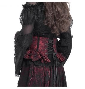 Black and Burgundy Jacquart 'Amalfriede' Corset Belt