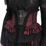 Black and Burgundy Jacquart 'Amalfriede' Corset Belt