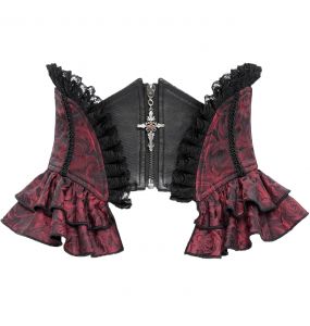 Black and Burgundy Jacquart 'Amalfriede' Corset Belt
