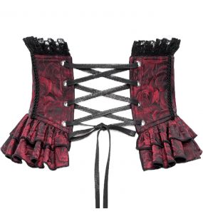 Black and Burgundy Jacquart 'Amalfriede' Corset Belt